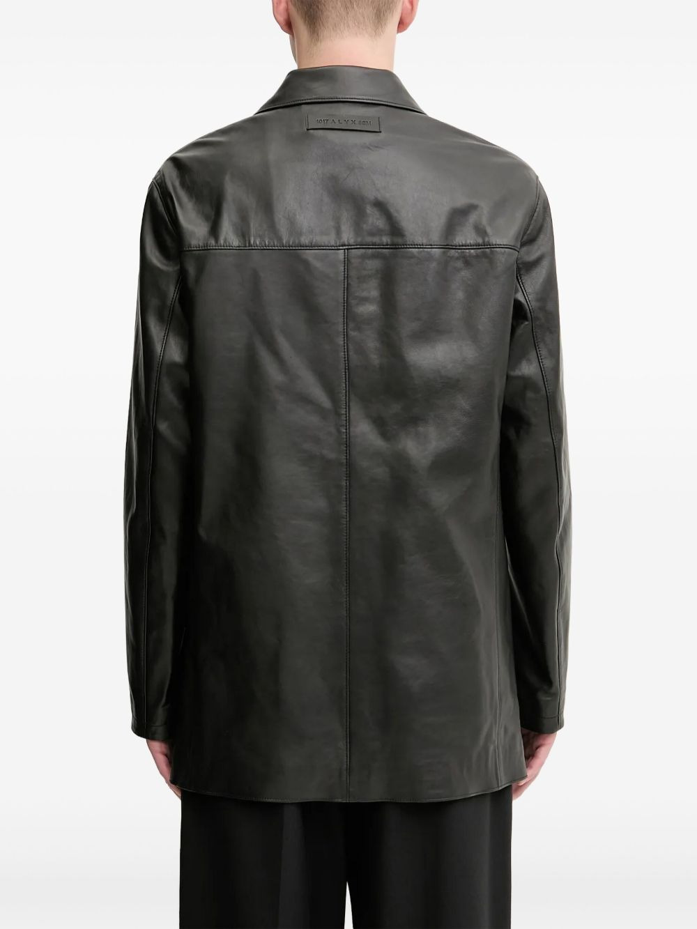 buttoned leather jacket - 3