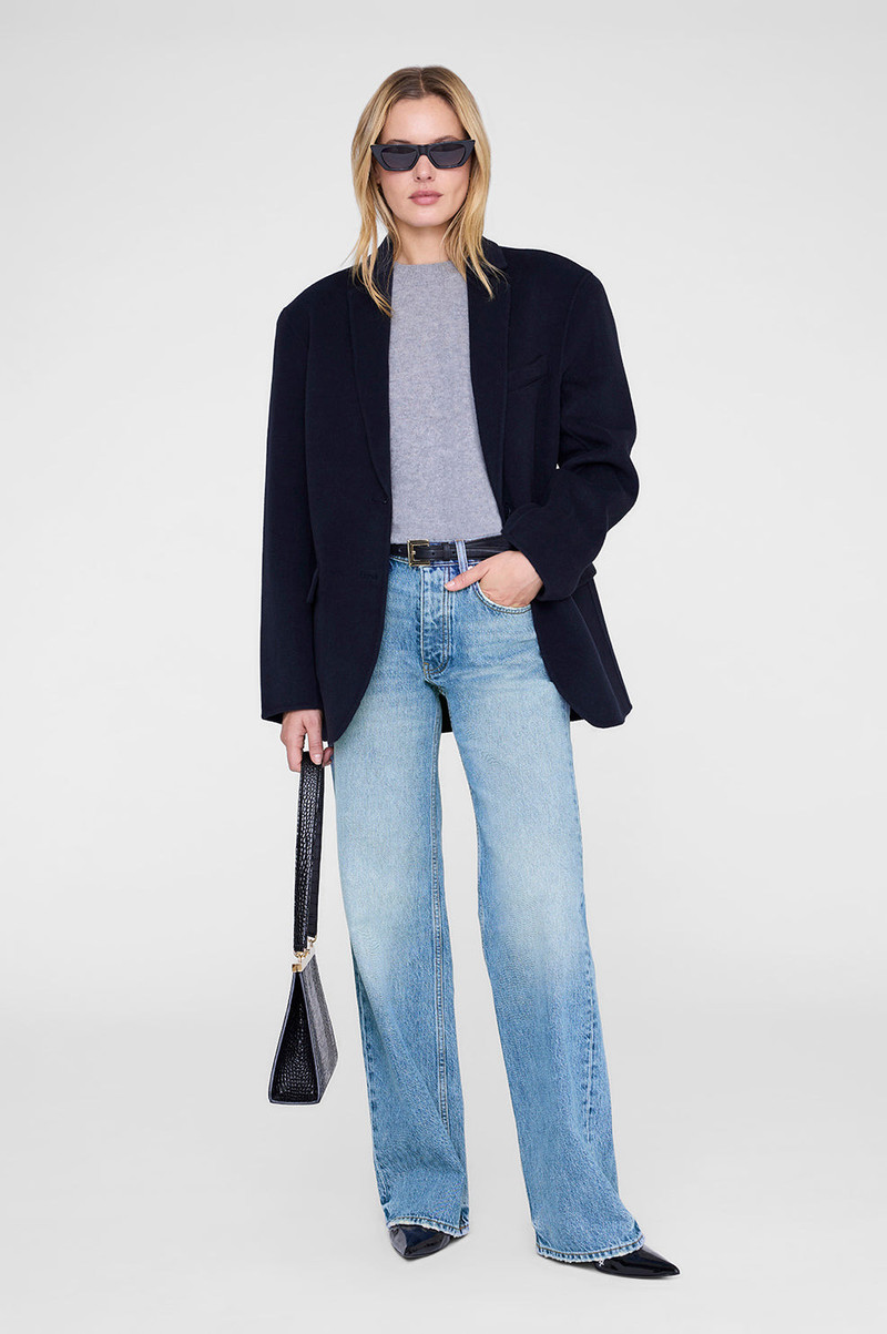 ANINE BING Quinn Blazer - Midnight Blue Cashmere Blend outlook