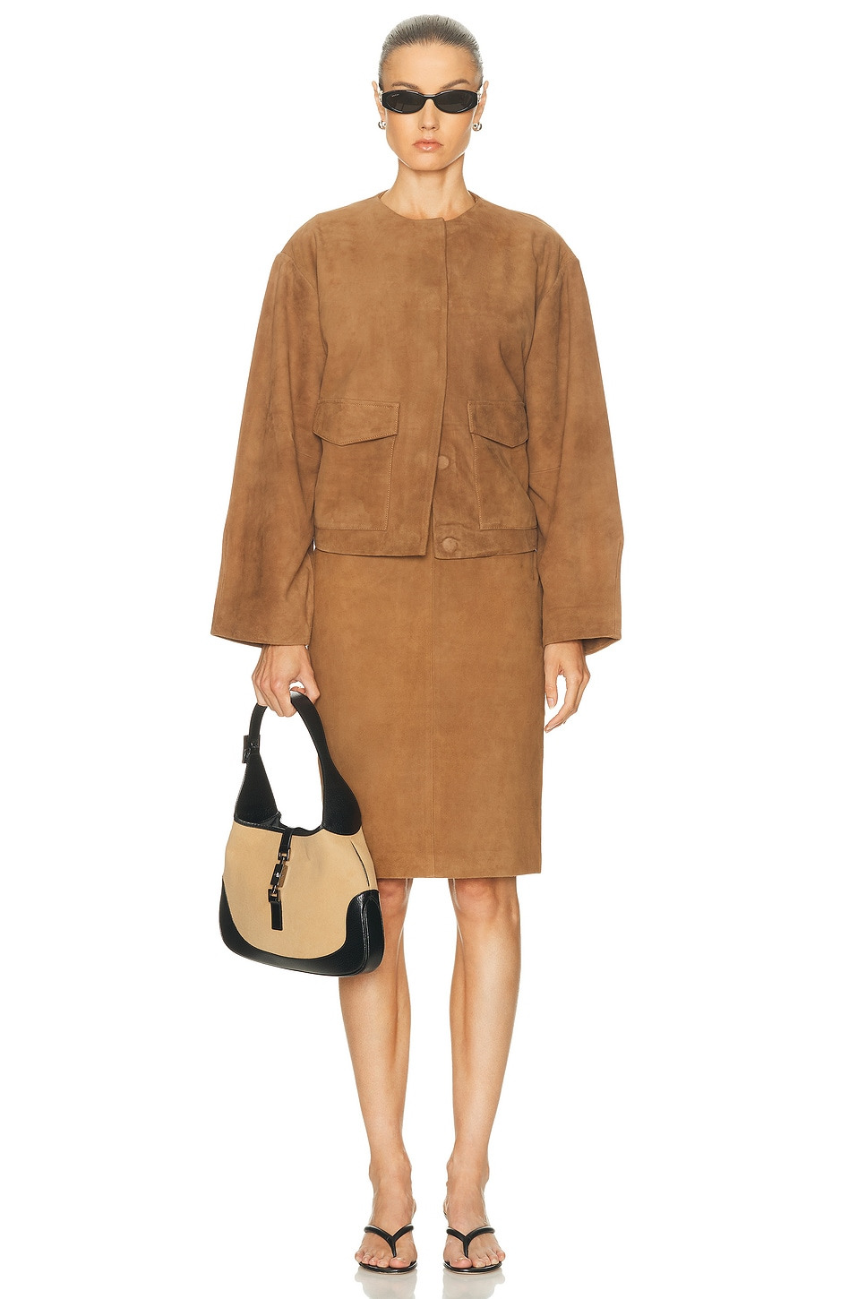 Suede Utility Cocoon Bomber Jacket - 4