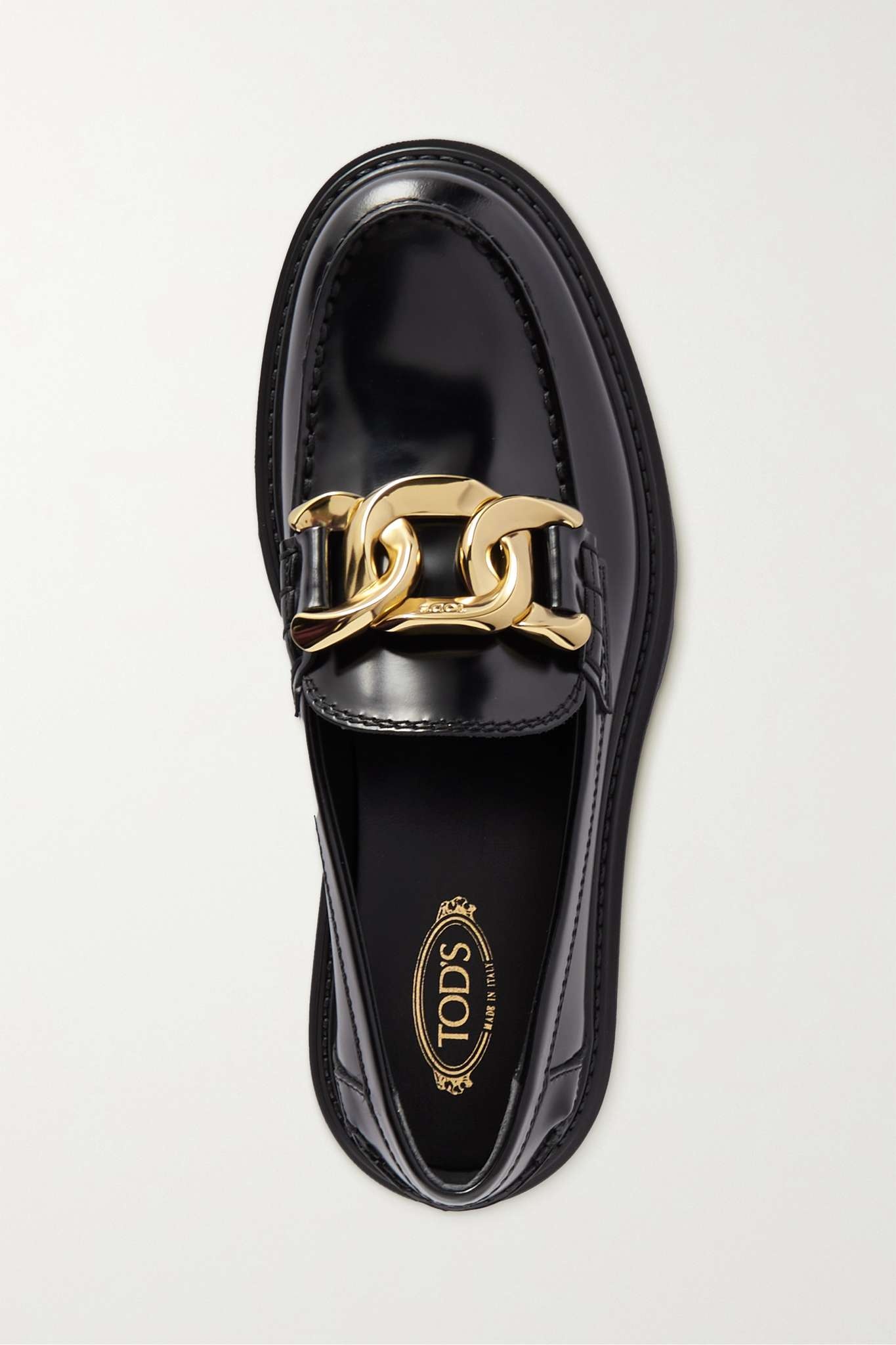 Gomma Pesante embellished glossed-leather loafers - 1