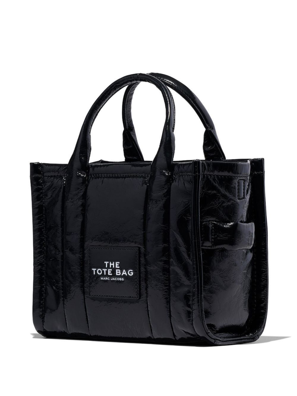 crinkled leather tote bag - 4