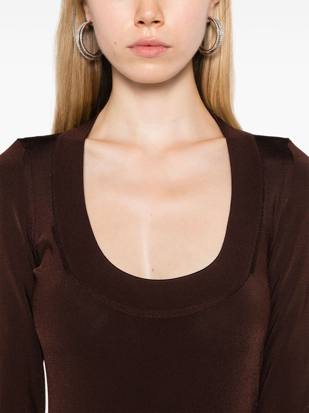 square-neck knitted dress - 5