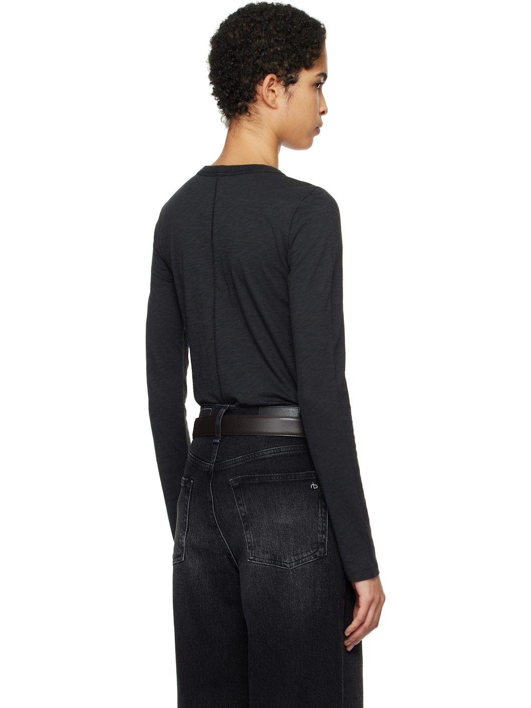 Black 'The Slub Long Sleeve' T-shirt - 3