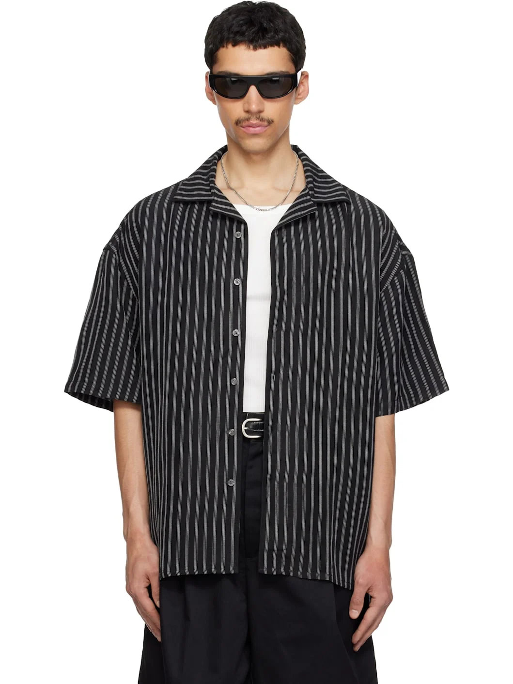 Black Camp Collar S/S Shirt - 1