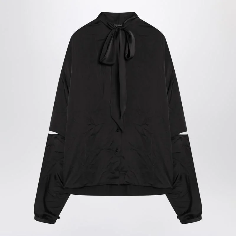 Balenciaga Satin Blouse With Bow - 1