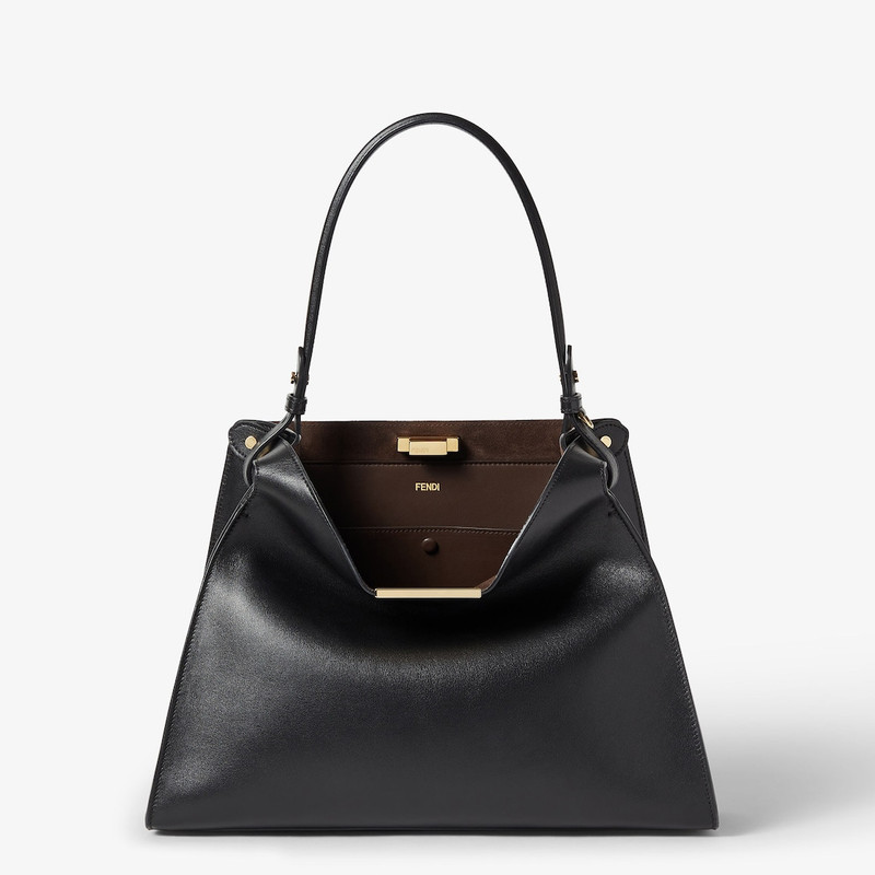 Fendi Way Medium Black leather and chocolate suede bag 1