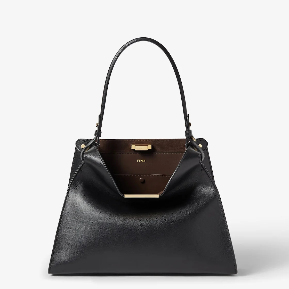 Fendi Way Medium Black leather and chocolate suede bag - 1