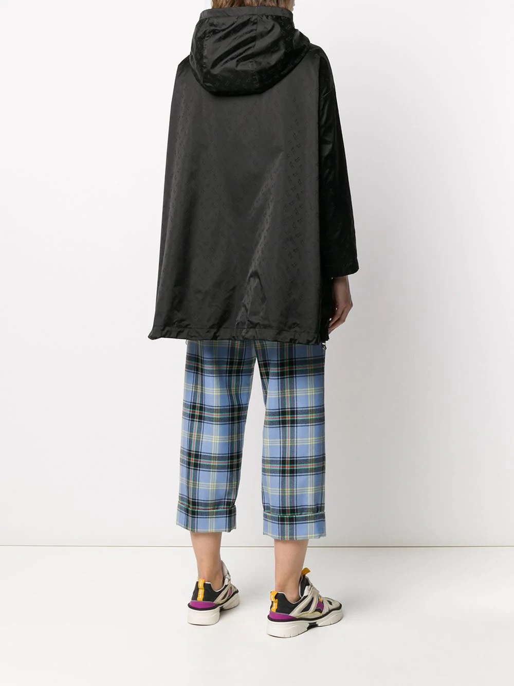jacquard hooded coat - 4