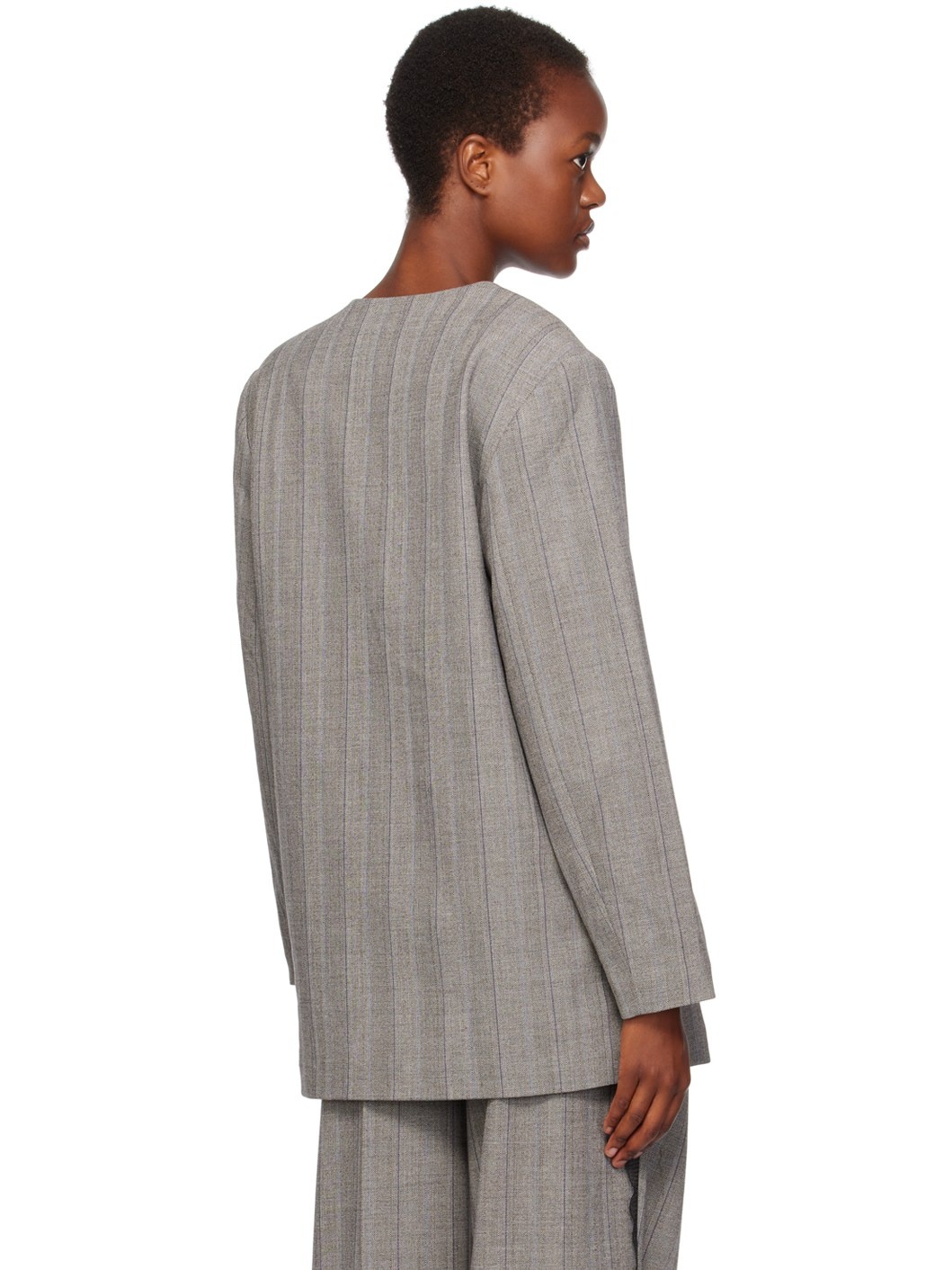 Gray Relaxed-Fit Blazer - 3