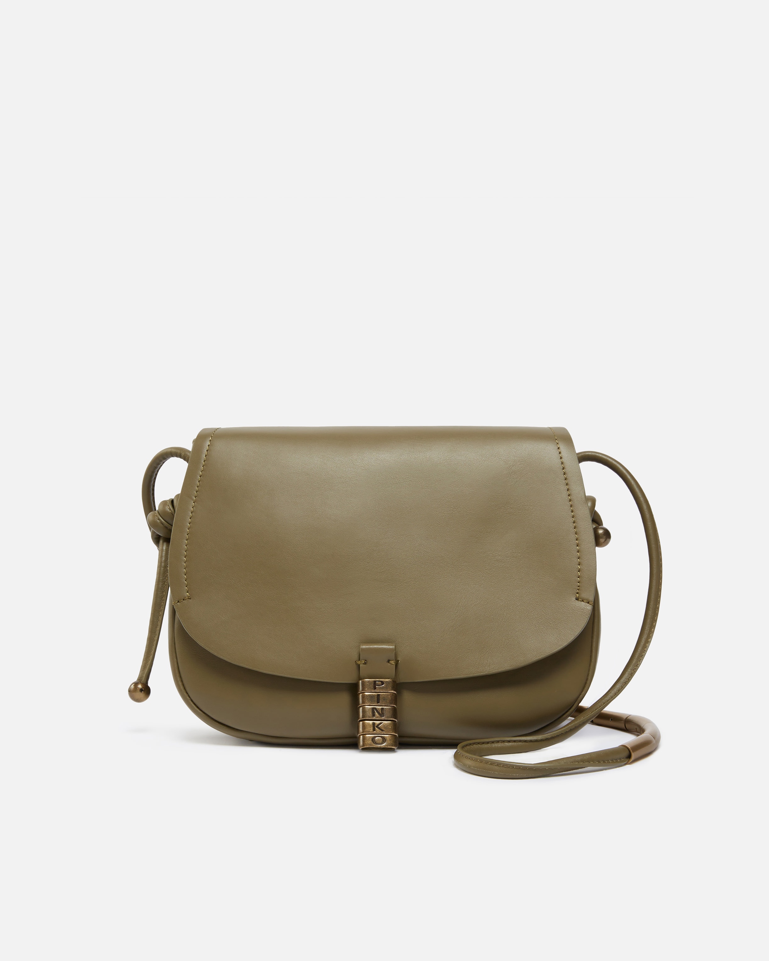 LARGE LEATHER CROSSBODY BAG WITH KNOTS - 1