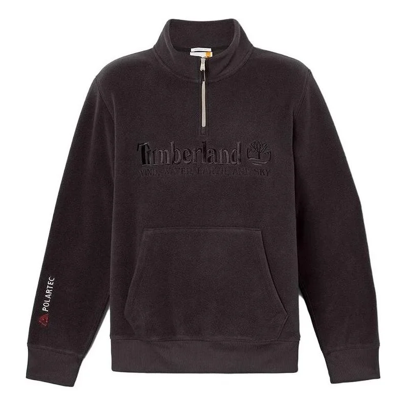 Timberland Linear Logo 1/4 Zip Sweatshirt 'Black' A2NRK-001 - 1