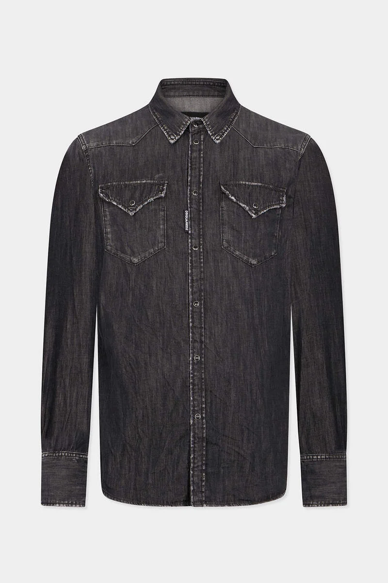 BLACK WASH WESTERN SHIRT - 1