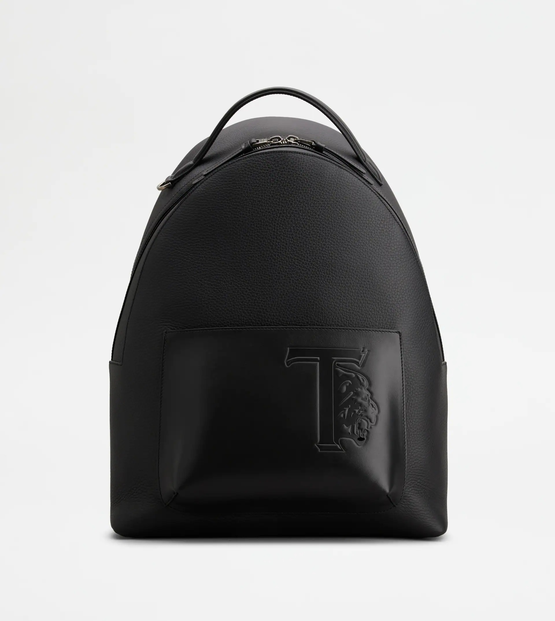 BACKPACK IN LEATHER MEDIUM - BLACK - 1