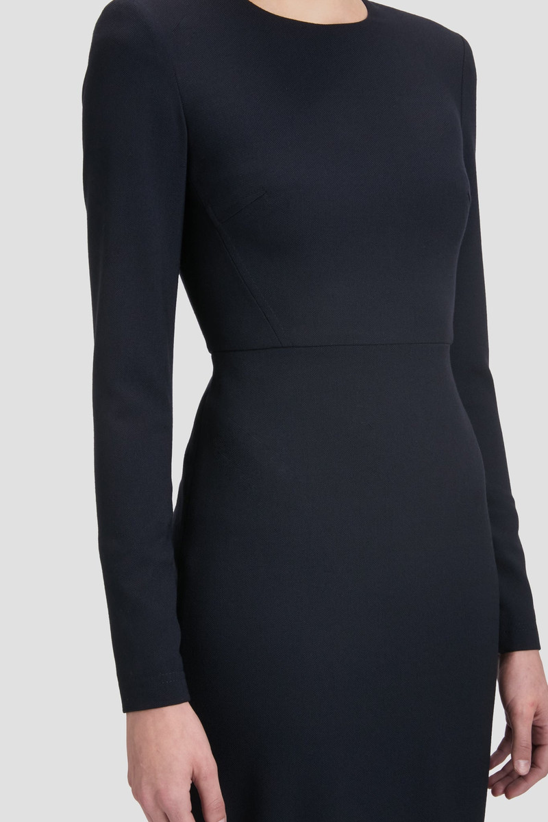 Long Sleeve T-Shirt Fitted Dress In Navy 4