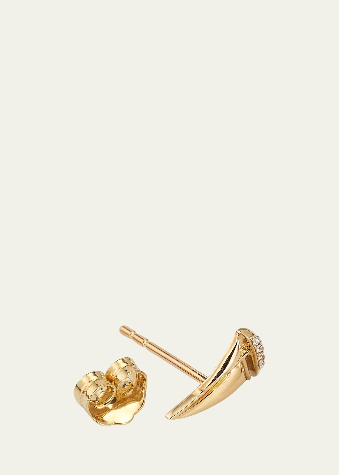 14K Yellow Gold Diamond Sailboat Stud Earring, Single - 4