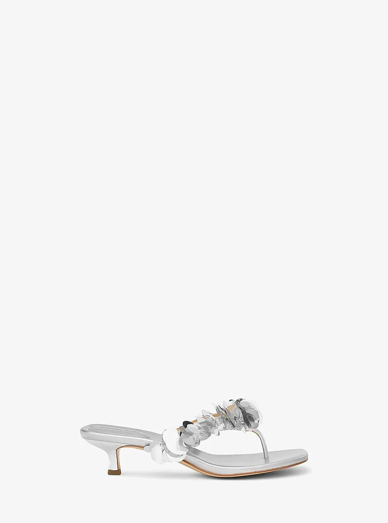 Loretta Sequin Embellished Metallic Sandal - 1