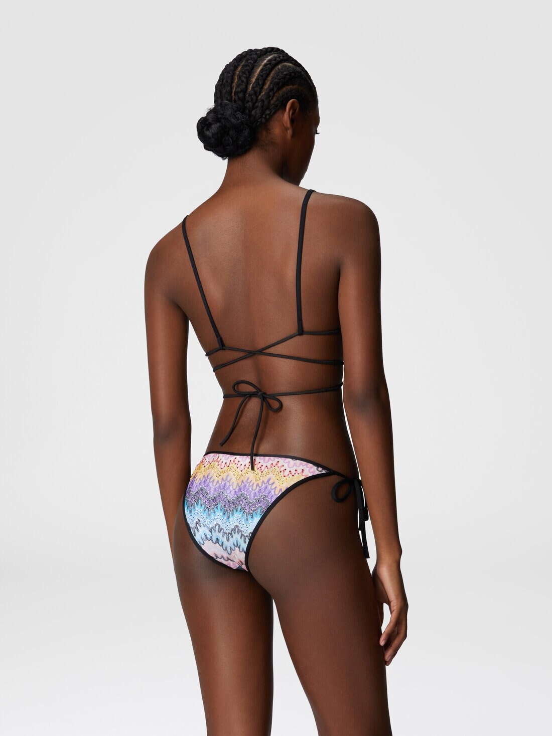 Bikini with long ties and mesh details - 3