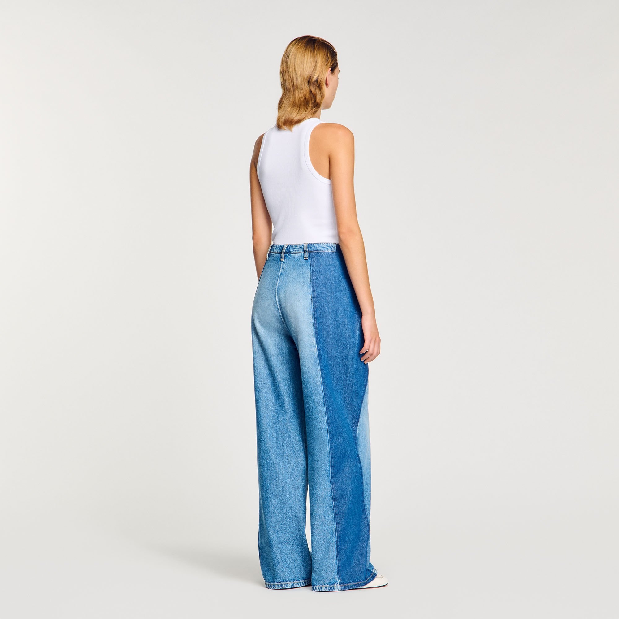 JEANS WITH CONTRASTING PANELS - 5