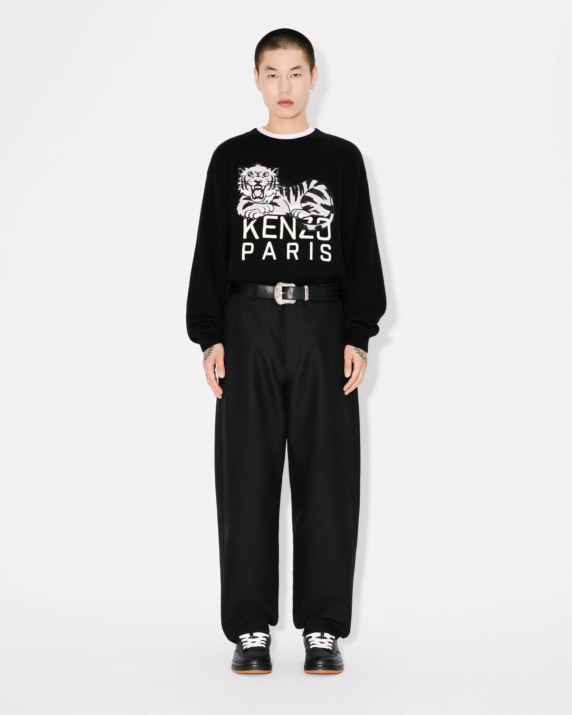 'KENZO Happy Tiger' embroidered jumper in wool and cotton - 5