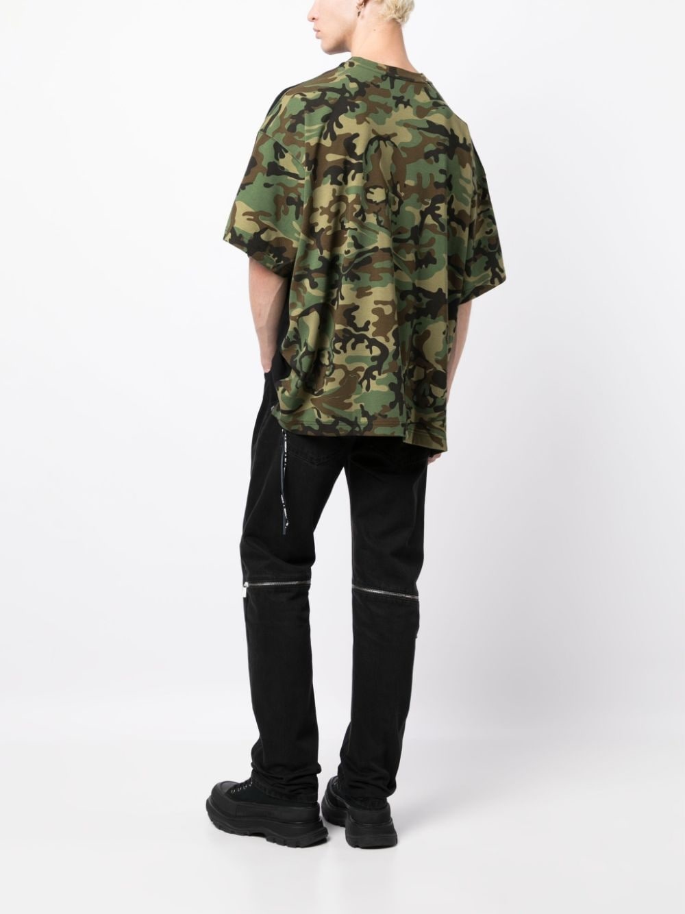 panelled wool T-shirt - 2