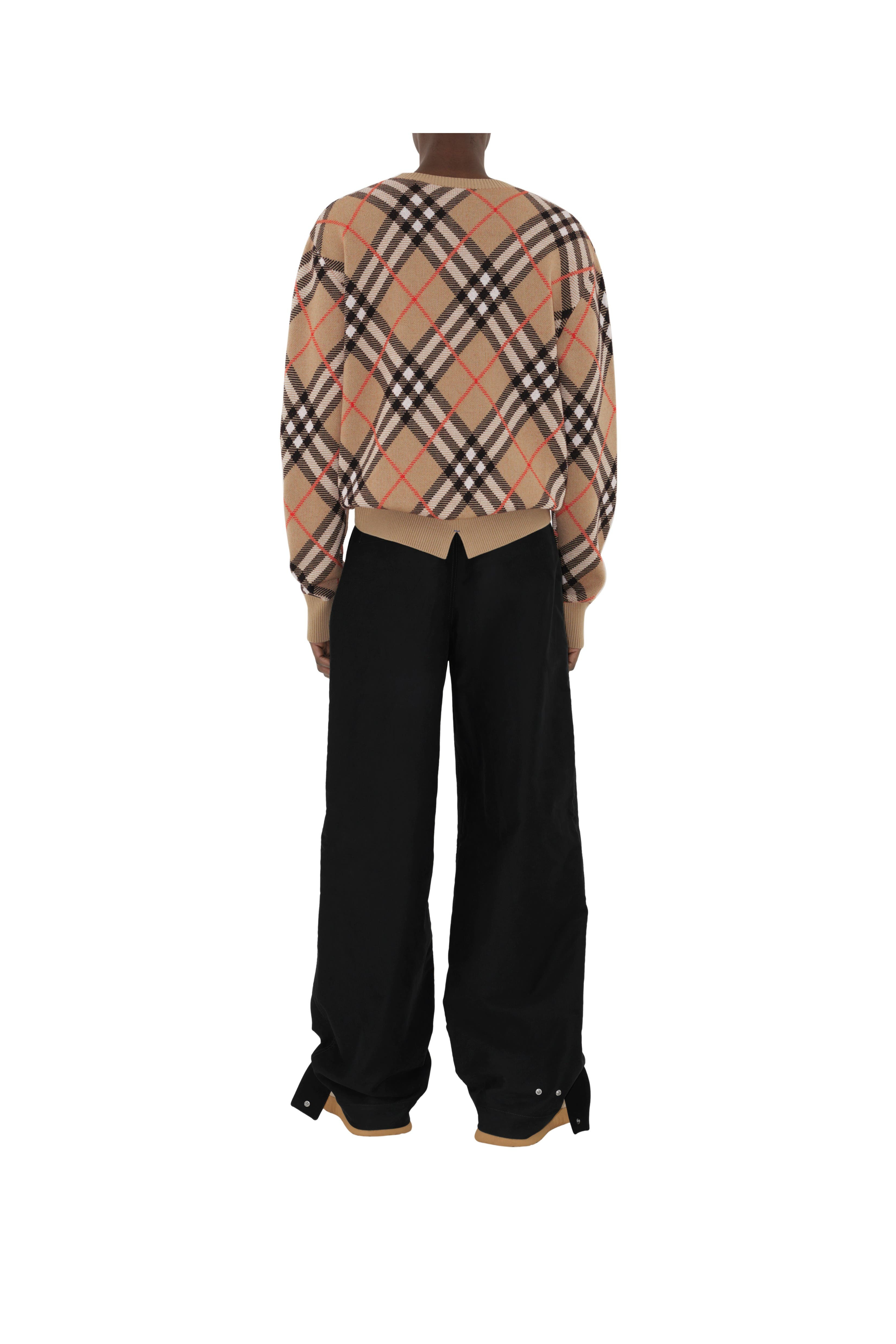 burberry Check Wool Mohair Blend Sweater in Sand at Nordstrom - 4