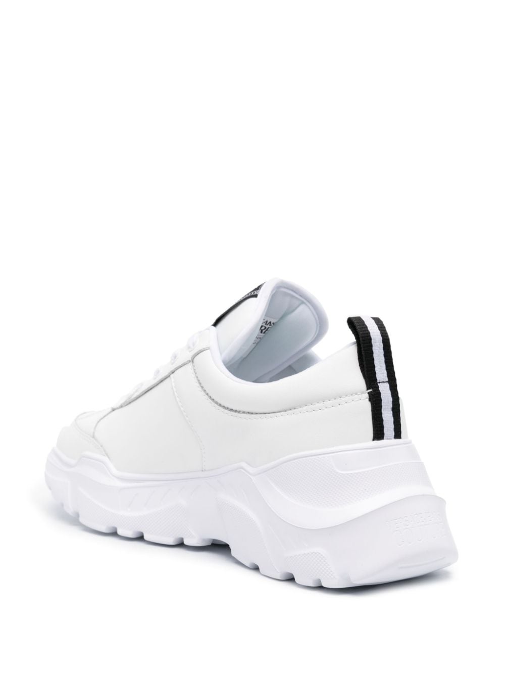 logo-print leather sneakers - 3