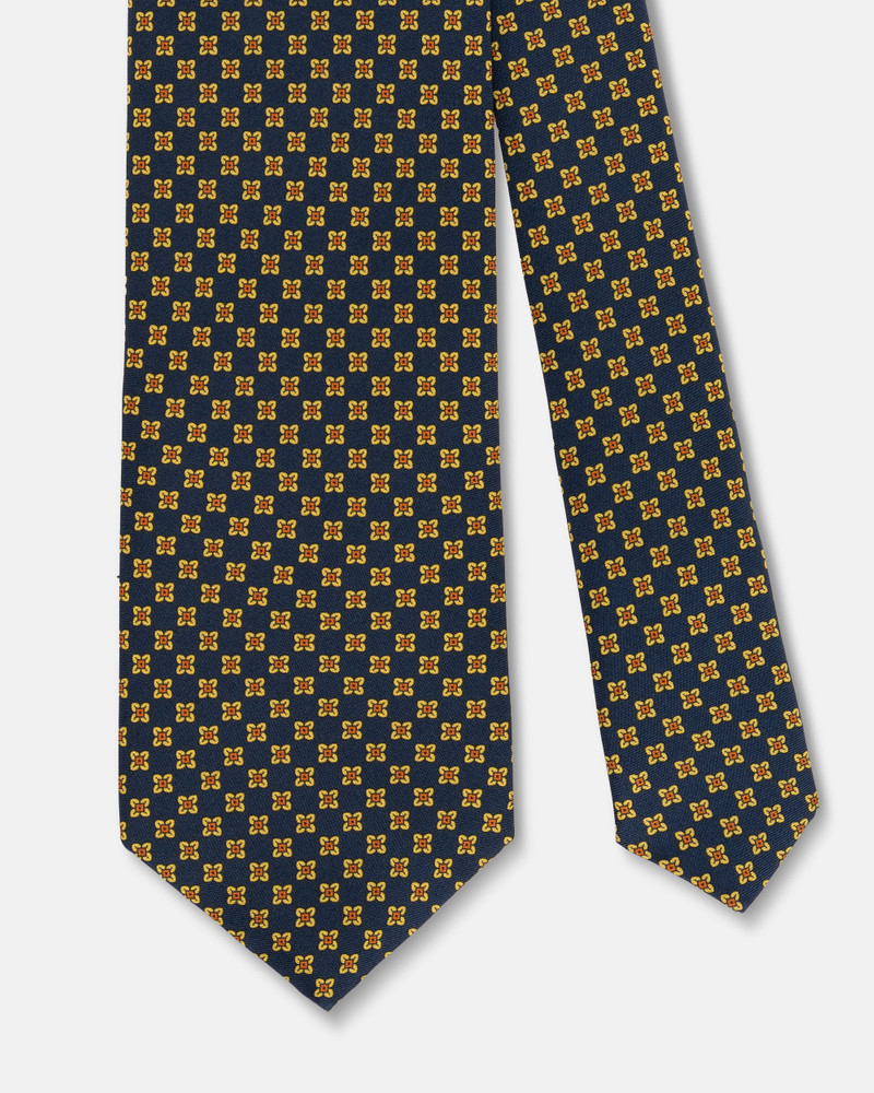 J. PRESS MADE-IN-ENGLAND NAVY COROLLA FOULARD TIE outlook