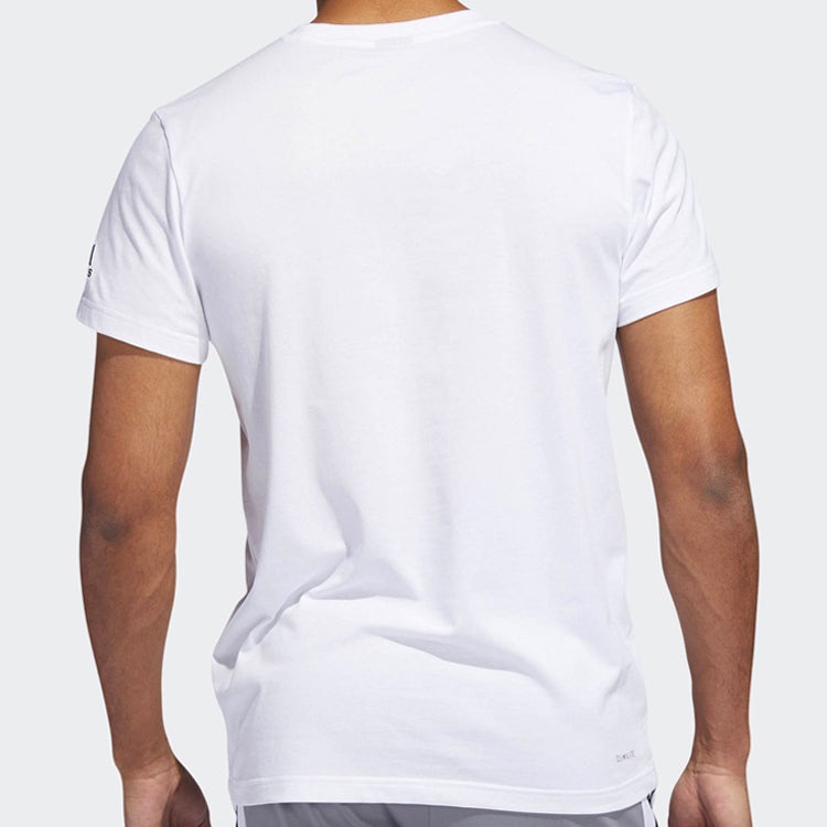 Men's adidas Basketball Sports White T-Shirt DU6714 - 5