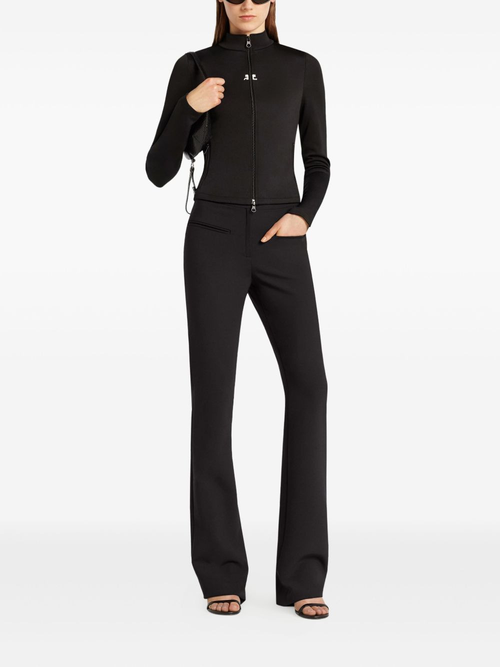 cropped zip-up jacket - 2