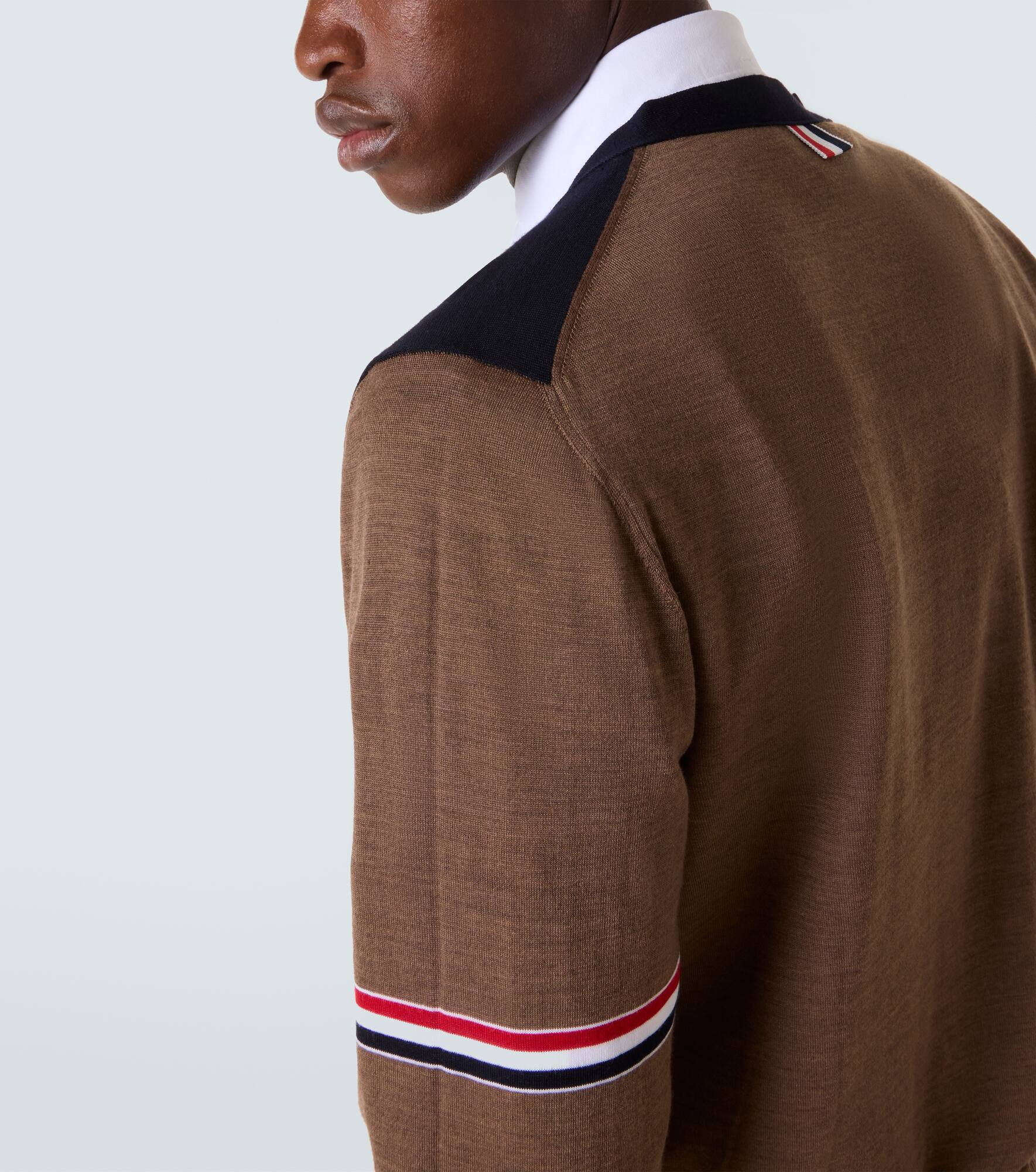 Colorblocked virgin wool cardigan - 7