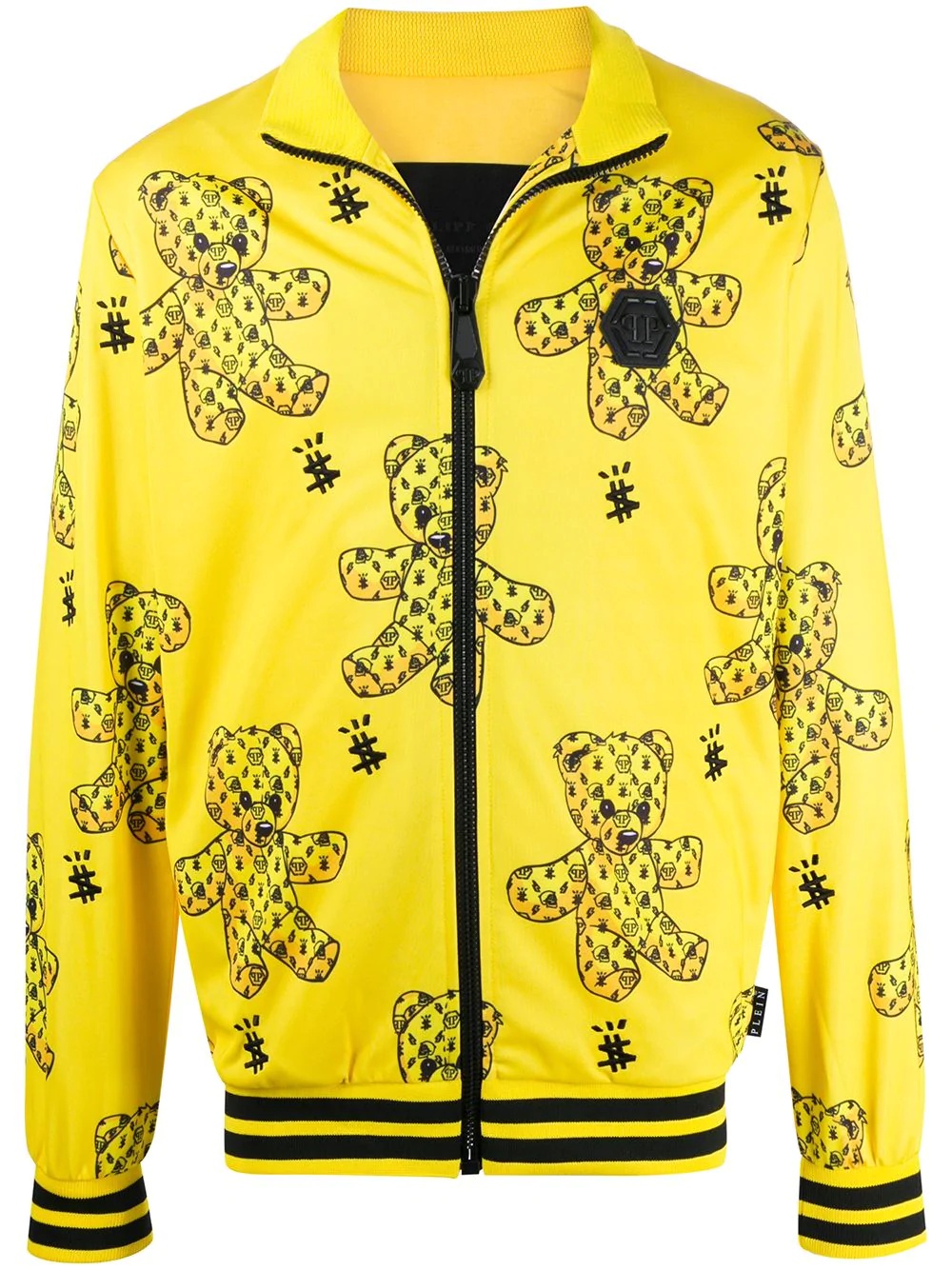 teddy bear-print track jacket - 1