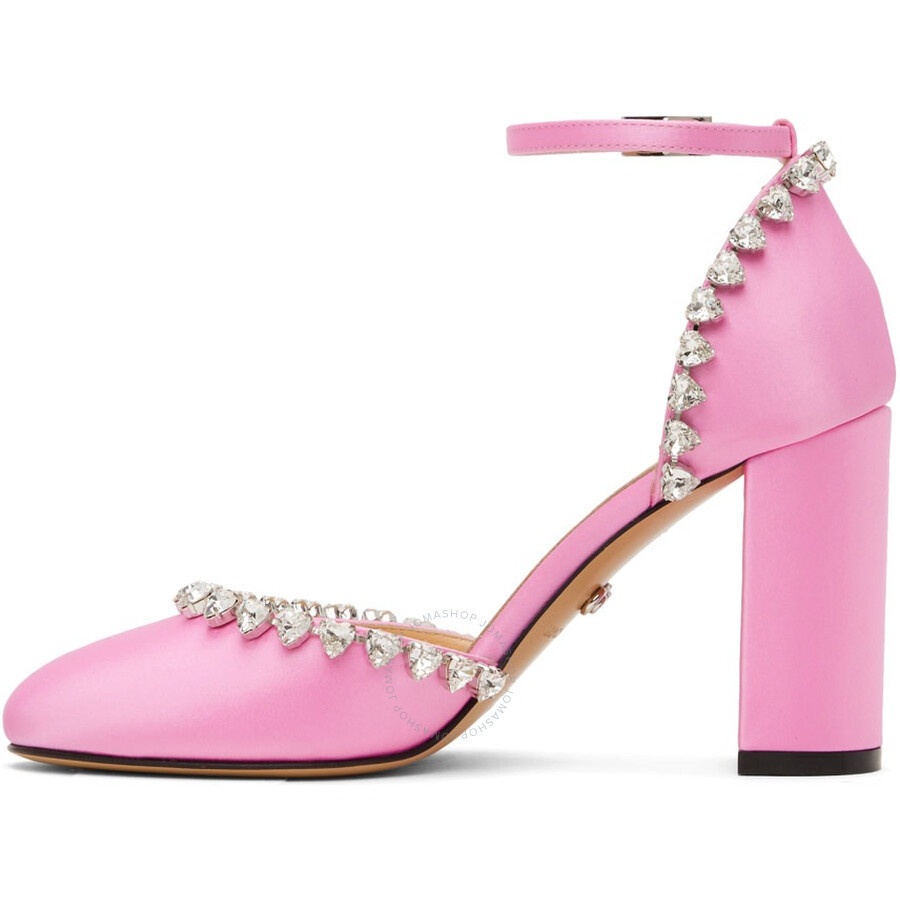 Mach & Mach Audrey 95 Crystal Heart Satin Pumps - 2