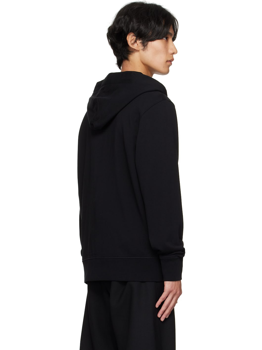 Black Sleeve Logo Full Zip Hoodie - 3