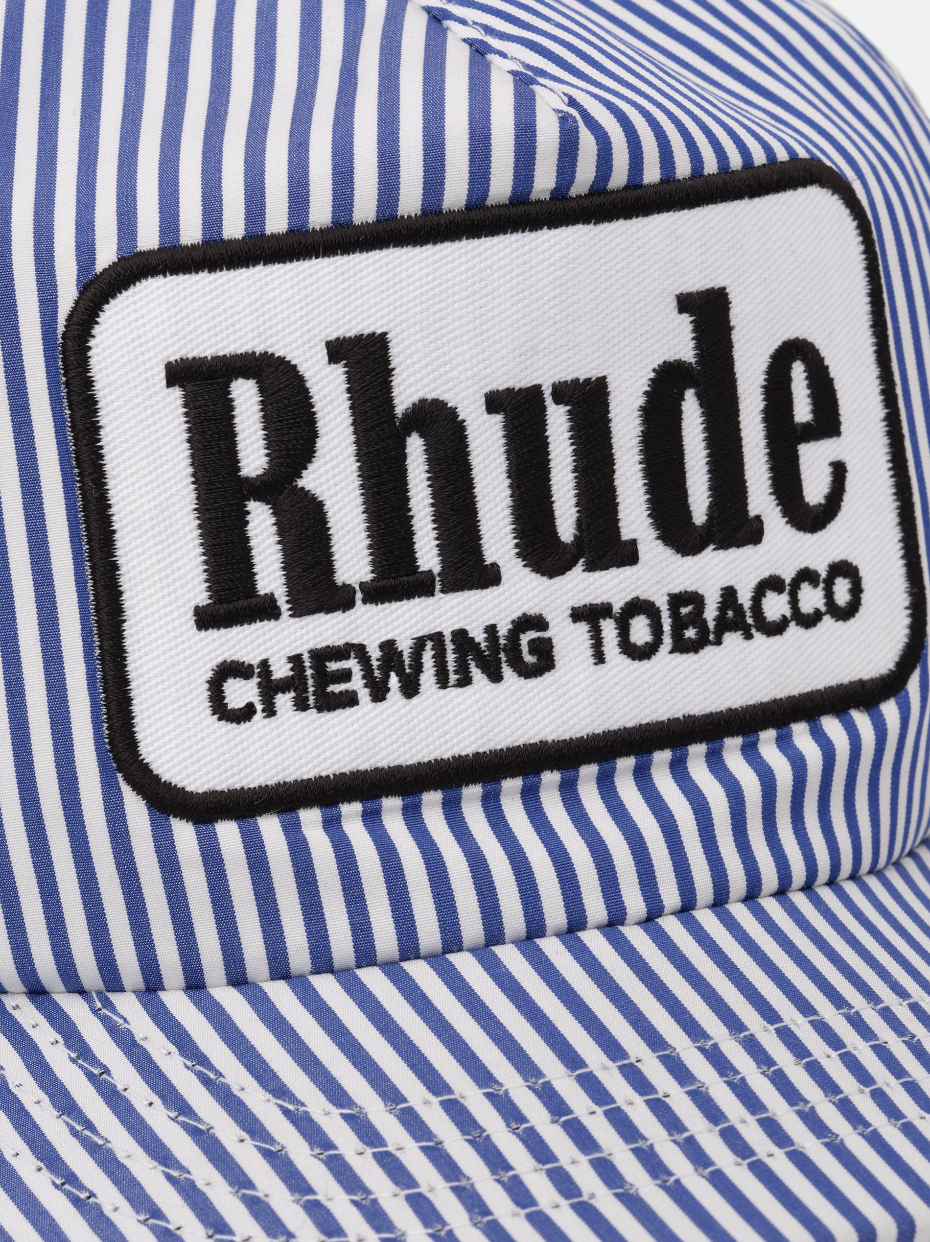 BLUE STRIPED TOBACCO TRUCKER HAT - 4