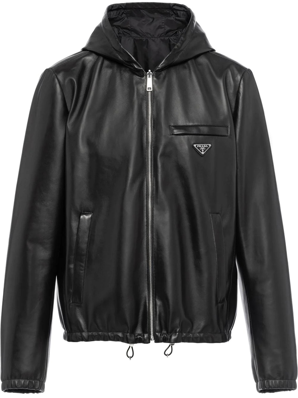 reversible hooded leather jacket - 1