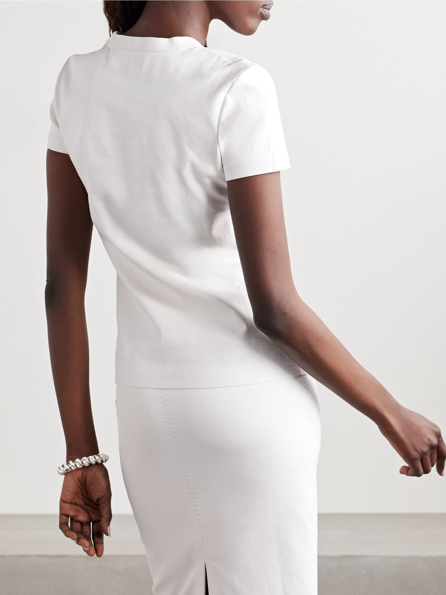 Leather T-shirt White - 3