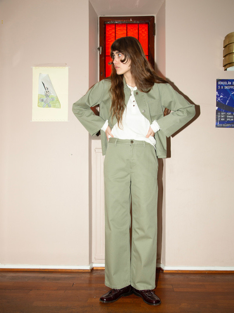 Nudie Jeans Wendy Herringbone Pale Green outlook