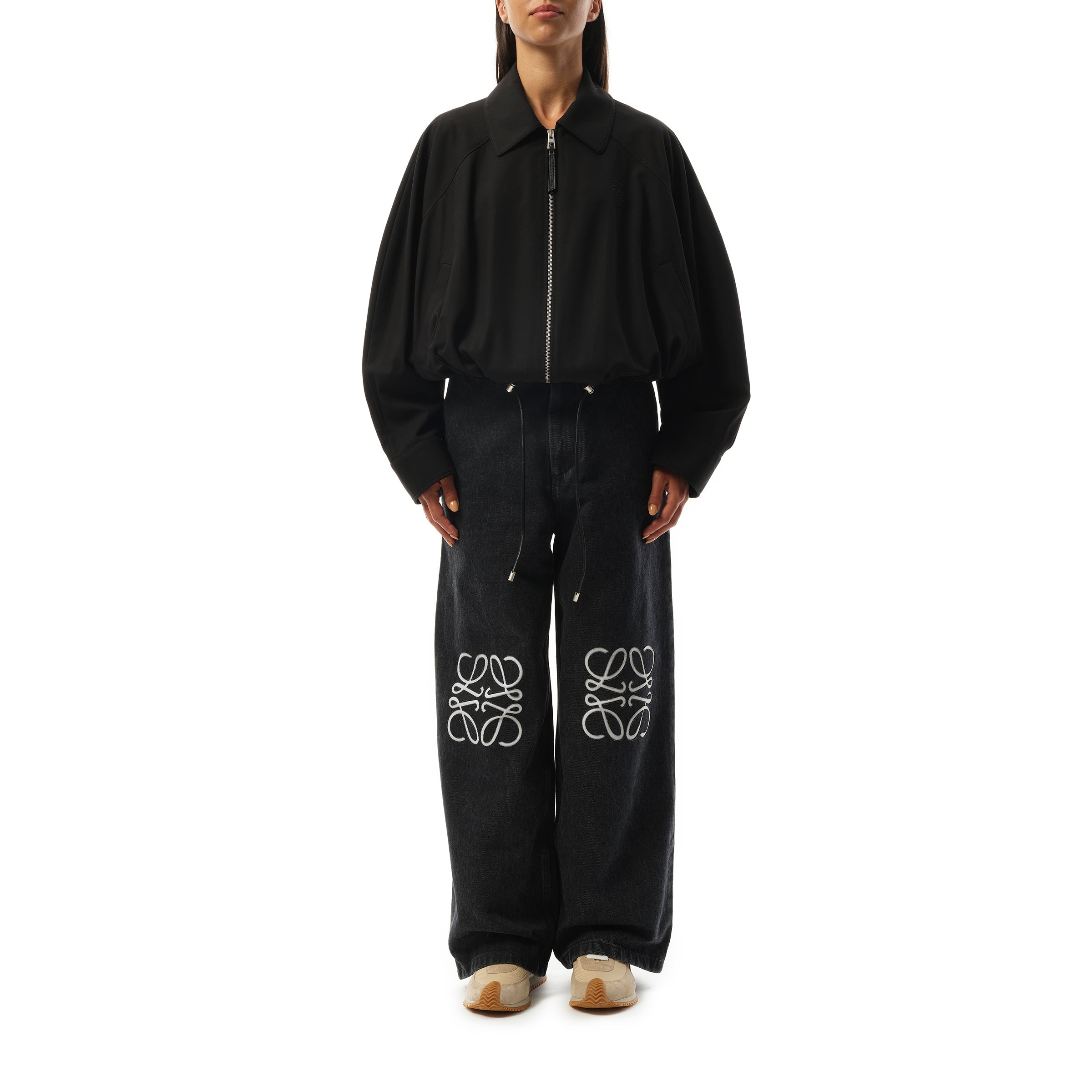 Relaxed Fit Balloon Jacket in Black - 4
