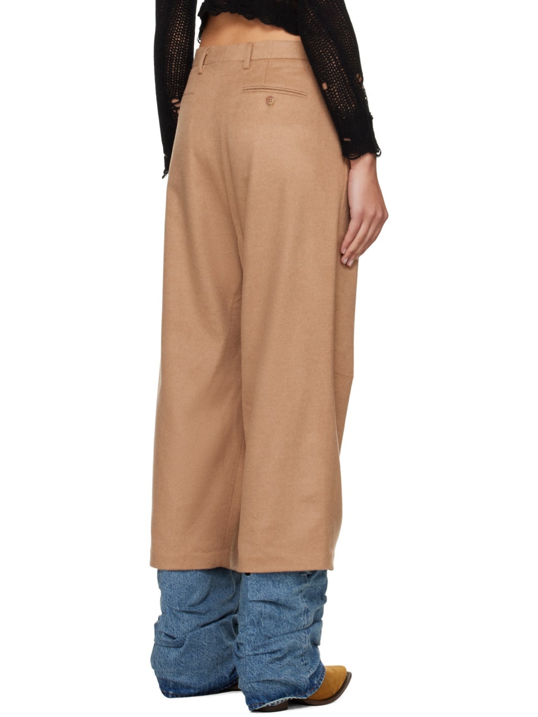 Tan Articulated Knee Trousers - 3