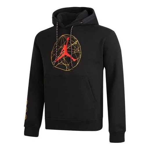 Air Jordan Casual Sports Hooded Lace-up Sweatshirt Men's Black DC9728-010 - 1