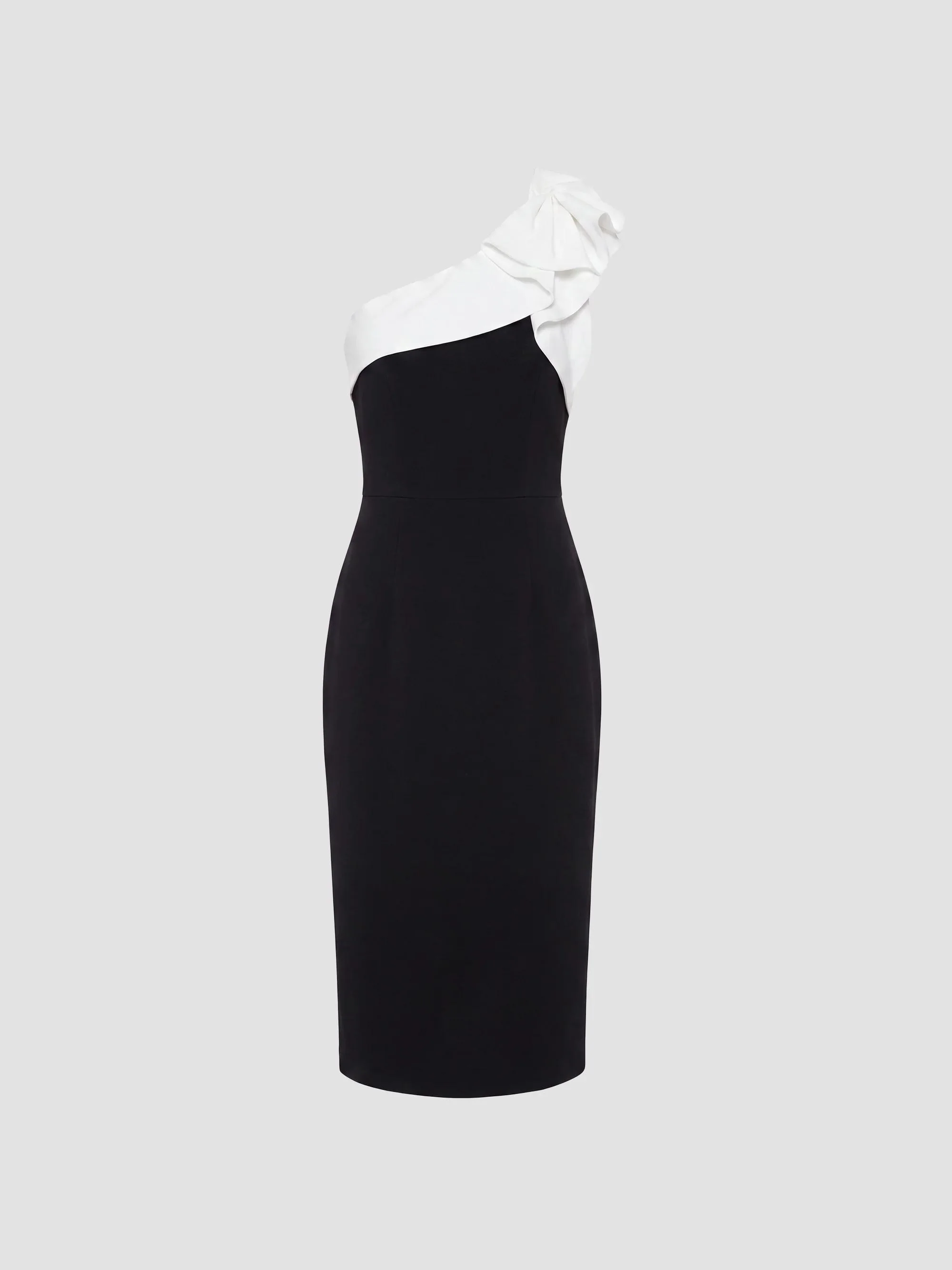 Women's Lennon Crepe Body-Con Midi Dress - Black White - 1