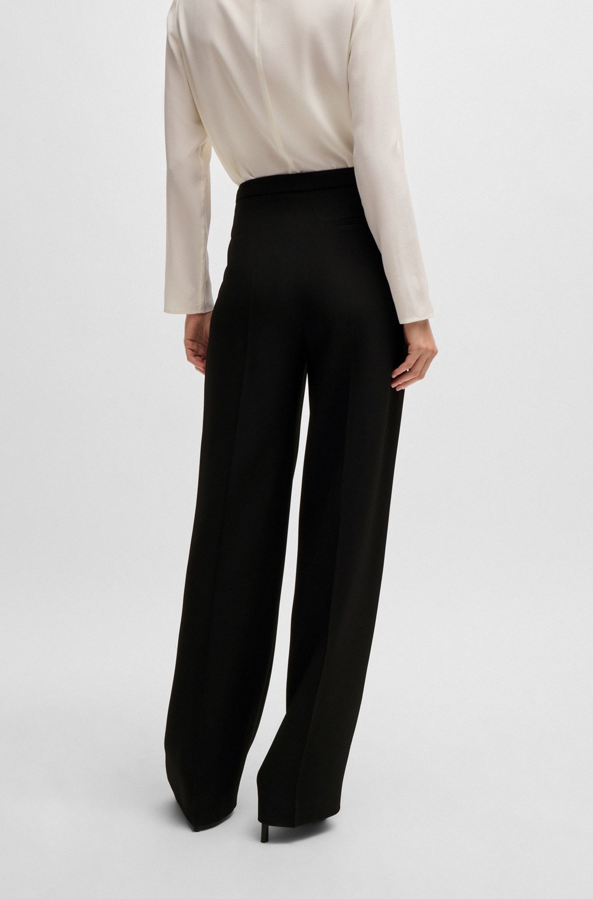 REGULAR-FIT TROUSERS IN MATTE FABRIC - 4