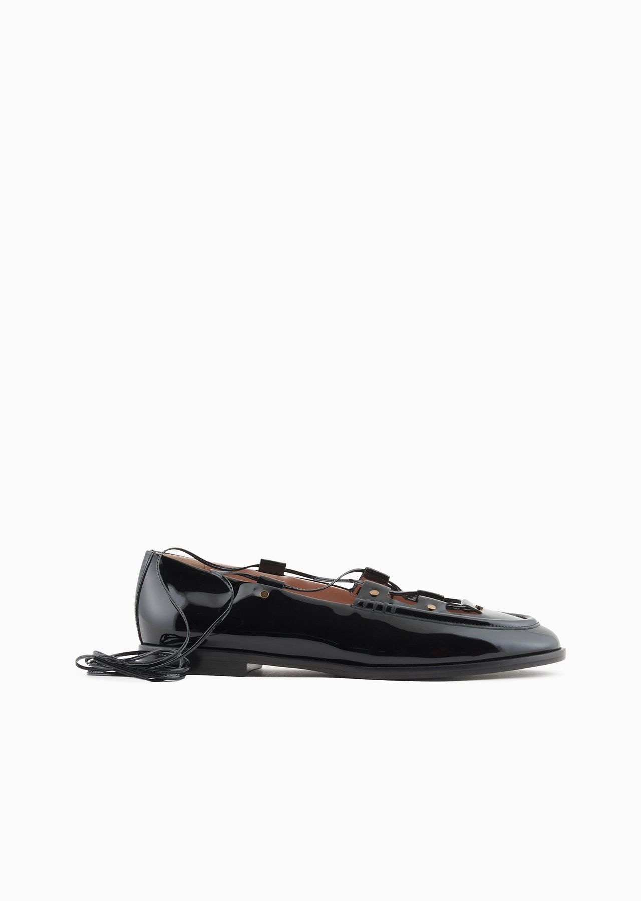 Patent-leather lace-up loafers - 1
