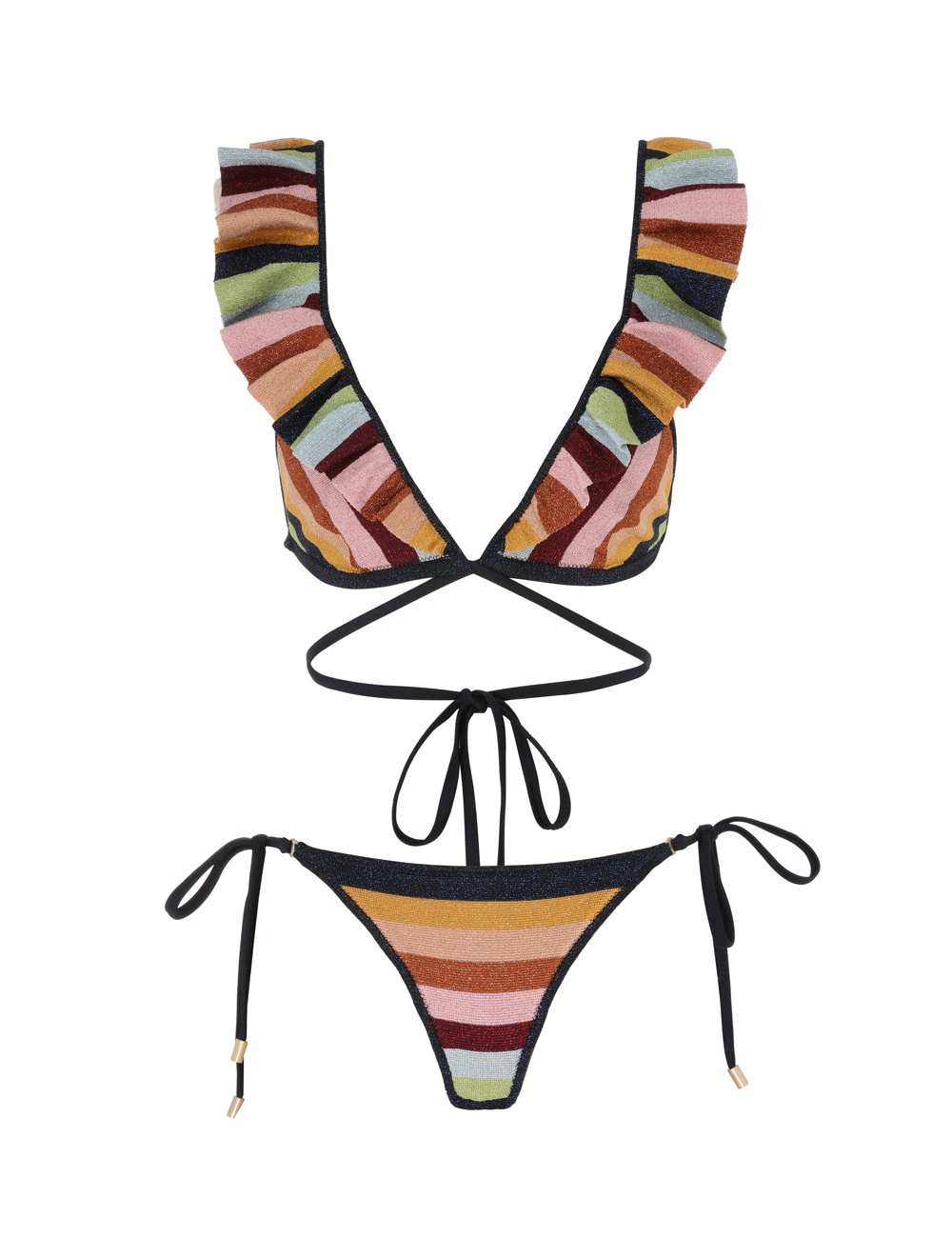 ALIGHT LUREX KNIT WRAP BIKINI - 1