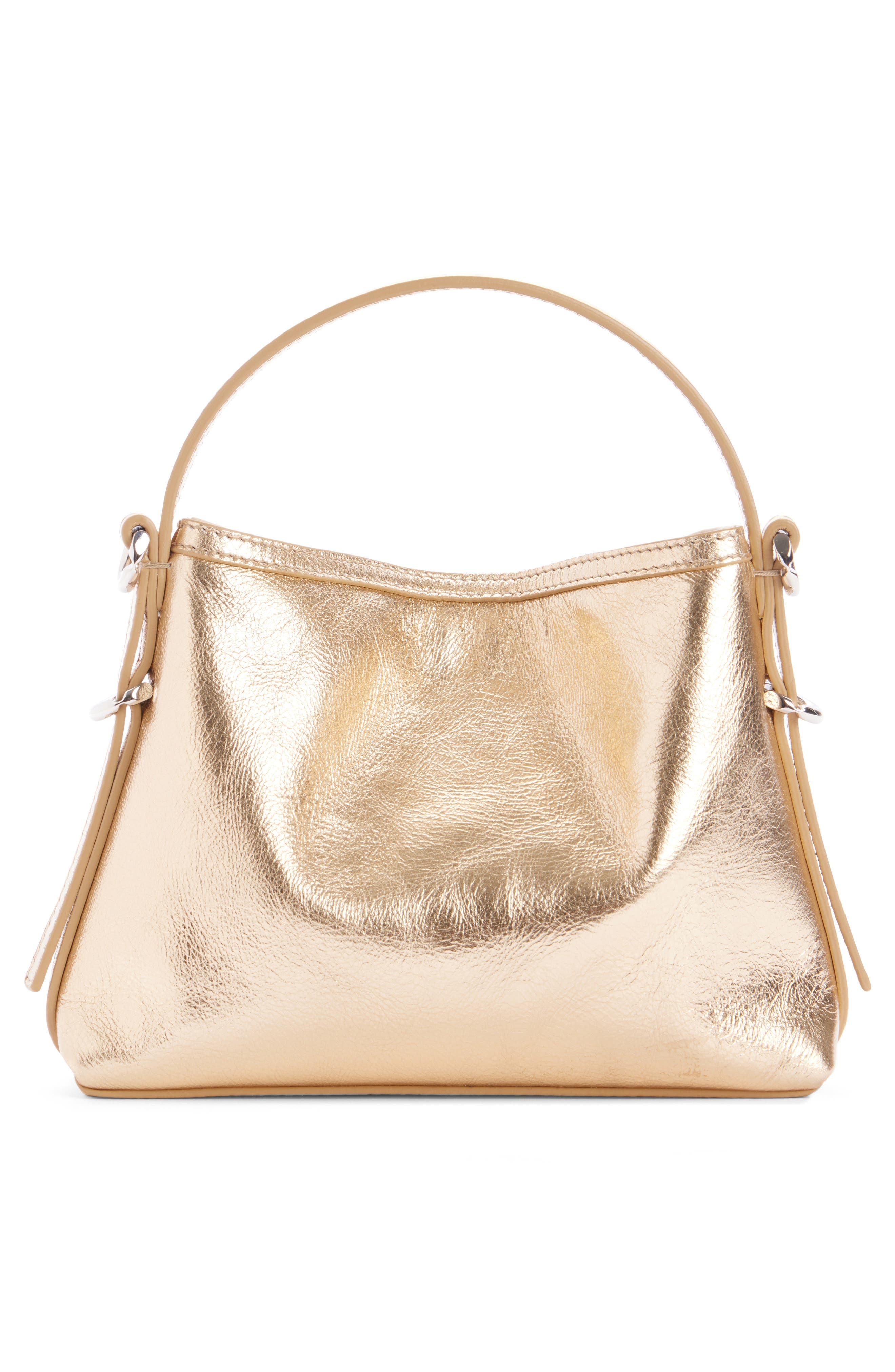 Givenchy Nano Voyou Metallic Leather Top Handle Bag in Golden Sand at Nordstrom - 4