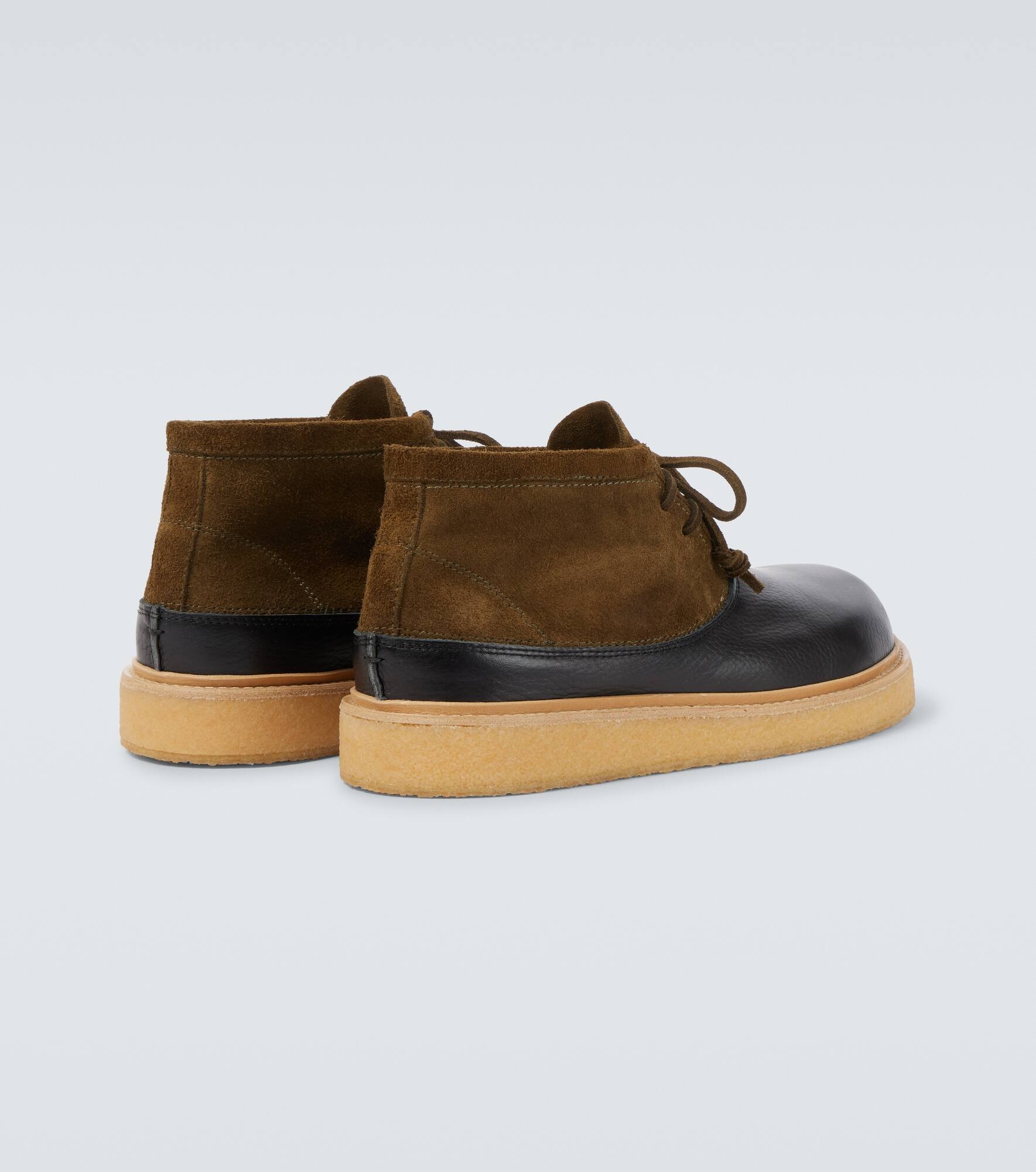 Patchy suede combat boots - 6