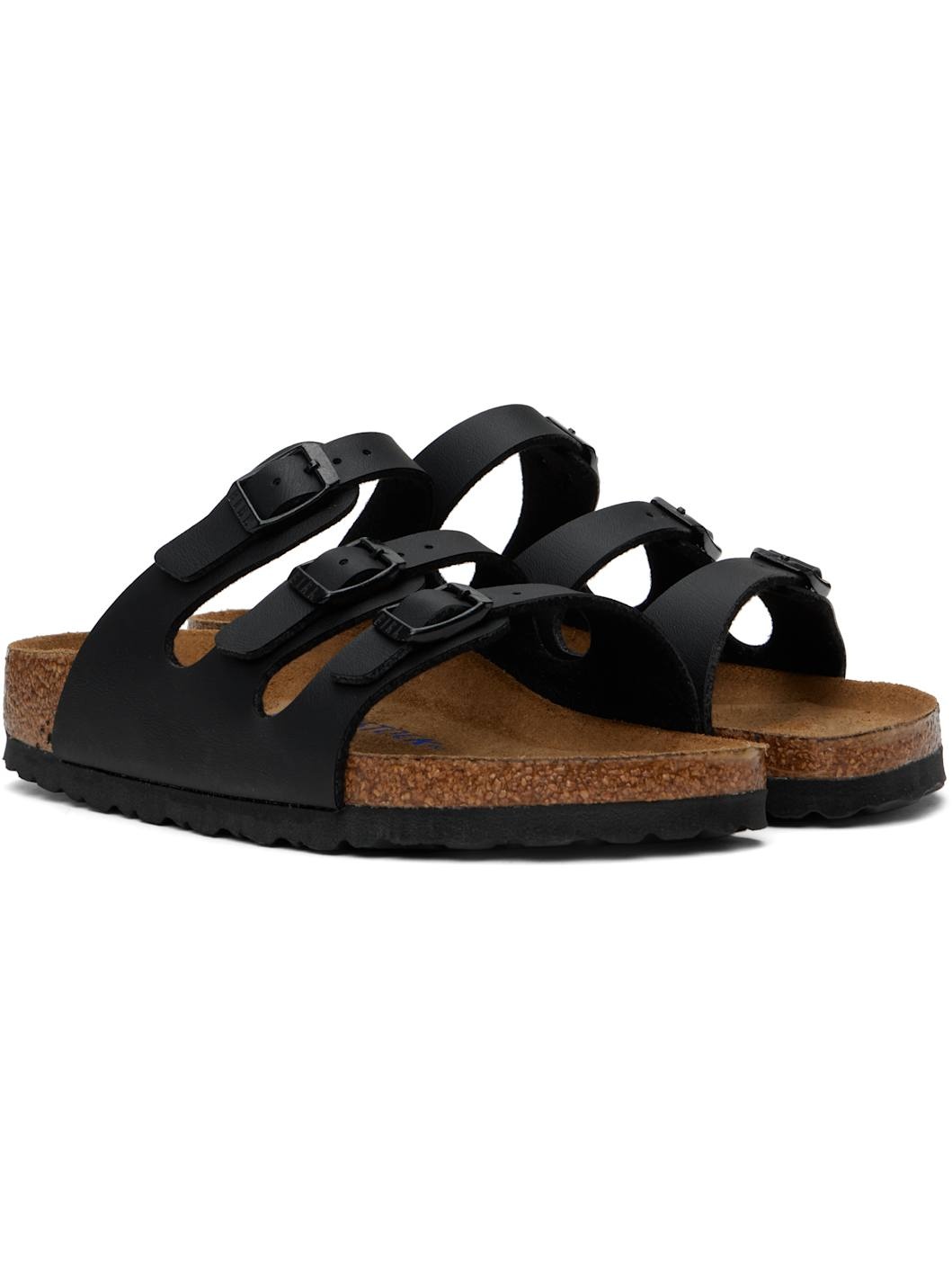 Black Narrow Florida Soft Footbed Sandals - 4