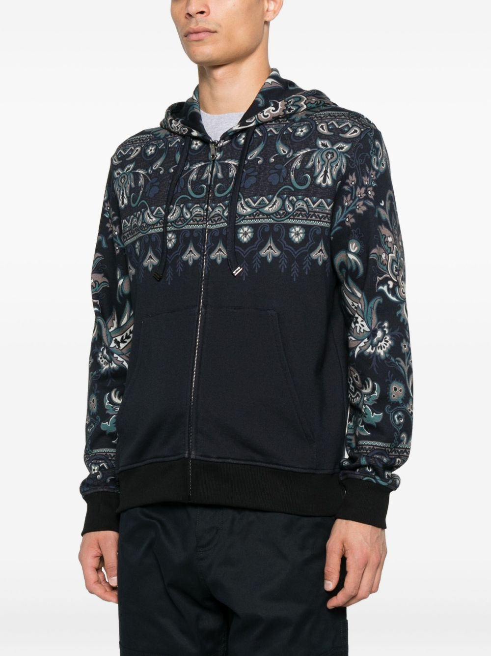 paisley-print zip-up hoodie - 3