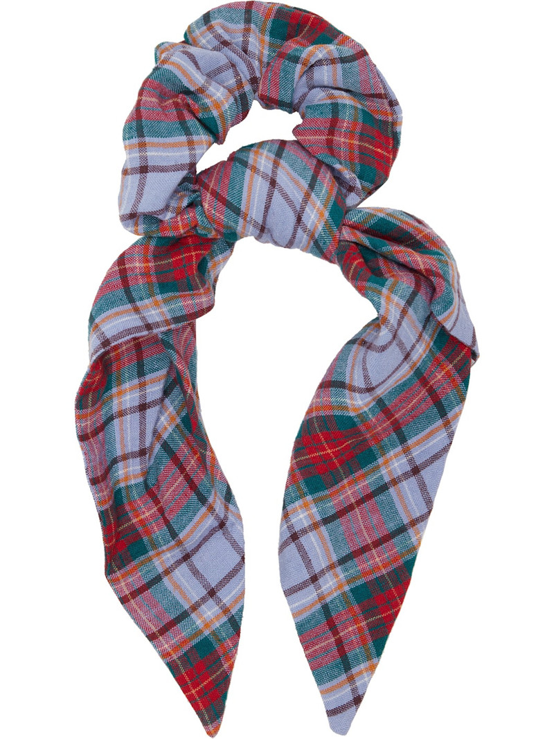 Vivienne Westwood Purple & Red Tartan Large Scrunchie outlook