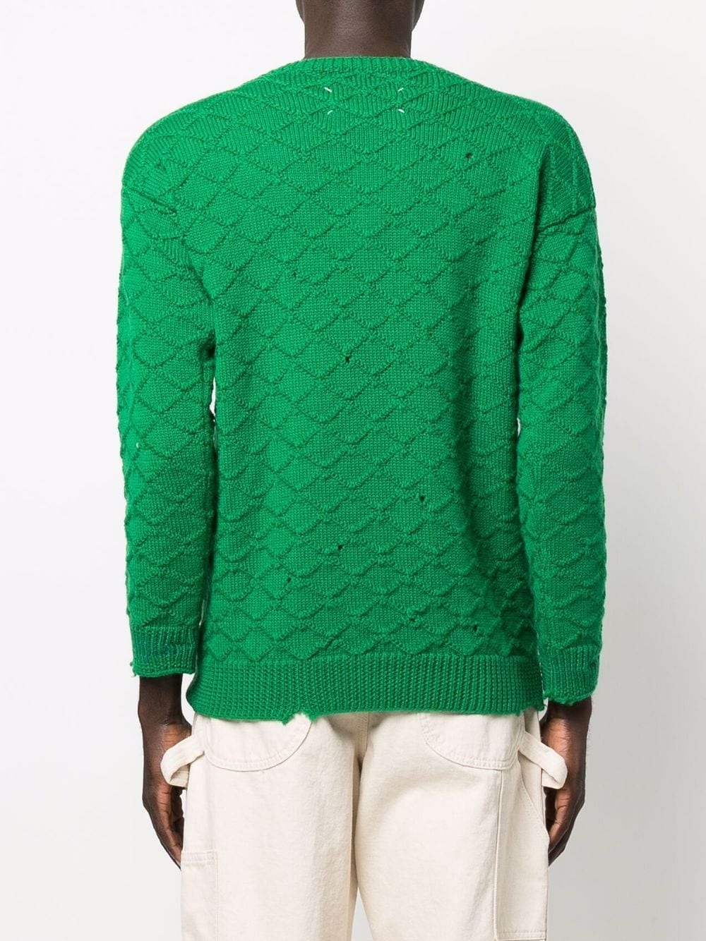 distressed-effect wool jumper - 4